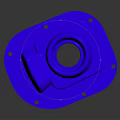 Blue Mechanical Equipment Base Plate With Central Hole And Mounting Holes