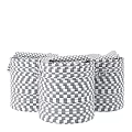 Woven Storage Baskets in Gray Beige Navy Blue for Home Organizing with Soft Cloth Inserts