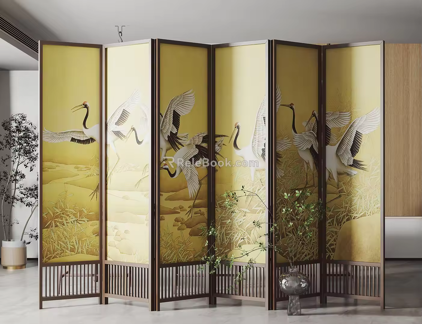 new chinese style screen 3d model