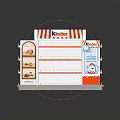 Kinder Display Shelves Showcasing Easter Ice Cream Products with White Red Stripe Green Sides Design