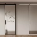 Modern Interior Black And White Glass Sliding Doors With Sliding Track Design