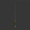 Traditional Samurai Sword With Curved Sharp Blade And Wooden Handle Design