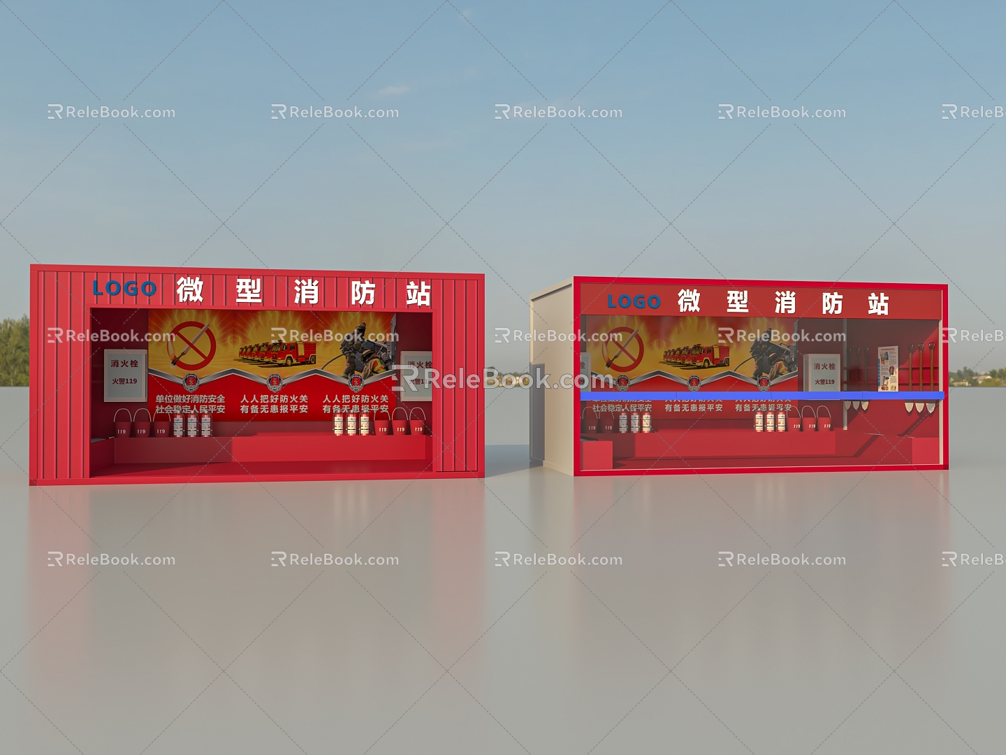 Fire Station Mobile Fire Station Container Fire Station 3d model