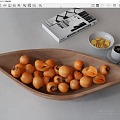 Modern Fruit Plate Fruit Ornaments Coffee Ornaments Persimmon Fruit Plate Ornaments 3d model