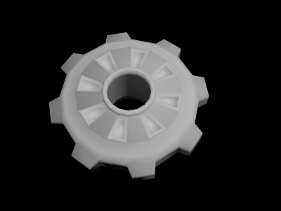 Intricate Carved White Wheel Featuring Radial Patterns And Central Hole 3d model