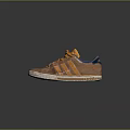 Adidas Brown and Orange Sneakers with Worn Out Soles and Orange Laces