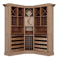 Elegant Wooden Wine Cabinet With X Shaped Compartments Carved Design And Multiple Wine Racks