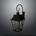 Vintage Metal Decorative Lantern With Glass Panels And Top Hook Design