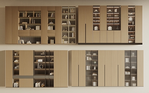 Modern Bookcase Locker 3d model