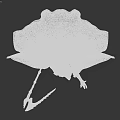 Mythical Angelic Figure In Ornate Black White Robe With Crown Scythe And White Wings