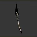 Purple And Golden Decorative Spear 3D Model With Elaborate Handle And Sharp Tip