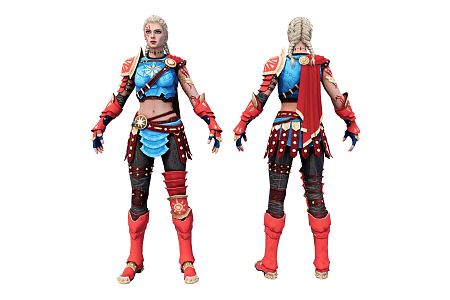 Modern Game Character Female USA 3d model