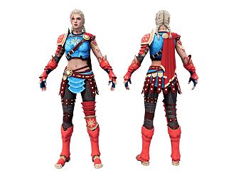 Modern Game Character Female USA 3d model