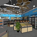 modern supermarket space commercial space supermarket 3d model