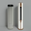 Modern Tower Air Conditioner Fan In Gray And White With Sleek Control Panel
