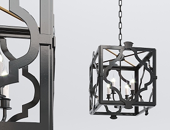 New Chinese Chandelier Metal Chandelier 3d model