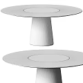 Modern Round Dining Table With Marble Top And Silver Metal Base 3d model