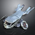 Futuristic Spacecraft Design With Sleek Metallic Body And Advanced Propulsion System