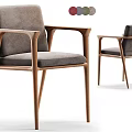 Modern Design Leisure Chair with Wooden Frame Upholstered Seat and Backrest and Multiple Color Options