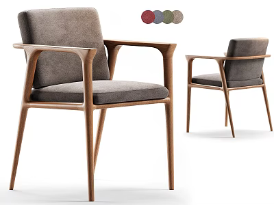 Modern Design Leisure Chair with Wooden Frame Upholstered Seat and Backrest and Multiple Color Options 3d model