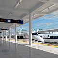 Modern platform High-speed rail platform 3d model