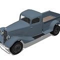 Vintage Light Blue Truck With Classic Front Grille And Single Cab Design