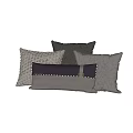 Gray And Purple Throw Pillows With Geometric Patterns Textured Fabric And Circular Designs 3d model