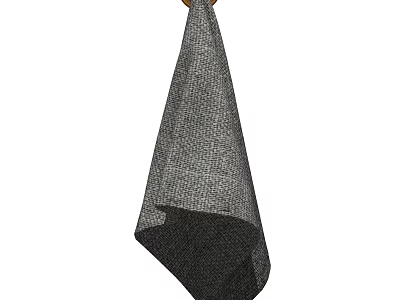 Gray Woven Towel Hanging With Soft Texture For Bathroom Use 3d model