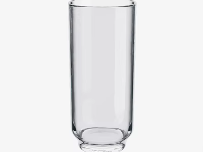 Tall Transparent Cylindrical Glass Cup With Stable Base For Daily Use 3d model