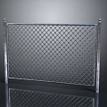 Sturdy Metal Mesh Fence With Grid Pattern And Steel Support Posts 3d model