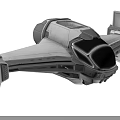 Futuristic White Metallic Weapon Fighter With Sleek Design And Advanced Thrusters