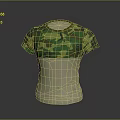 Camo And Beige Short Sleeve T Shirt Featuring Contrast Panel Design