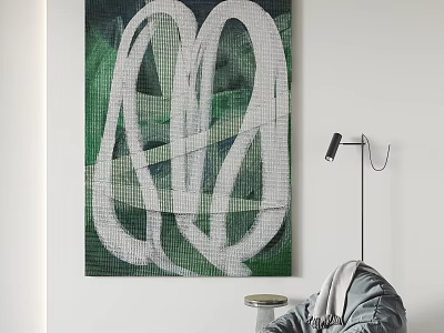 Modern abstract painting hanging painting decorative painting 3d model