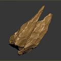 Two Golden Sculptures With Irregular Rough Texture Art Carving Design