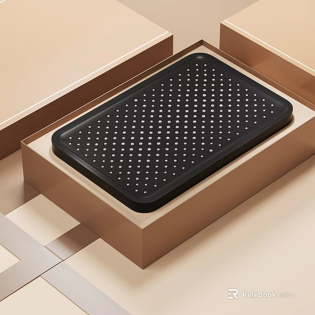 Modern Black Square Rainfall Shower Head with Elegant Stylish Design 3d model 