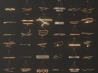 Various Modern Chandelier Designs with Stylish Shapes for Interior Decoration Ideas 3d model