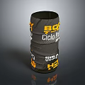 Black And Orange Neck Gaiter With BOY Ciclo UGG HS Printed Pattern Design 3d model