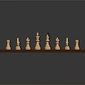 Classic Chessboard With Brown And White Squares Alphabet Number Markings And Black White Chess Pieces