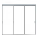 Sleek Aluminum Casement Window with Three Sliding Panels and White Frame for Modern Homes