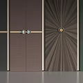 Minotti Modern Wardrobe Doors With Black Brown Green Colors Radiant Texture And Metal Accents