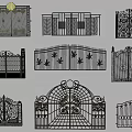 Different Styles Of Wrought Iron Gates Featuring Intricate Patterns And Decorative Details