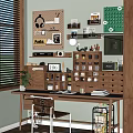 Cozy Study Room Interior With Wooden Bookshelves Writing Desk Wall Decor And Potted Plant