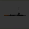 Vintage Weapon Rifle With Wooden Stock Black Metal Body And Detachable Magazine