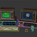 Vintage Computer Setup With Monitors Towers Keyboard Mouse And Drink Can