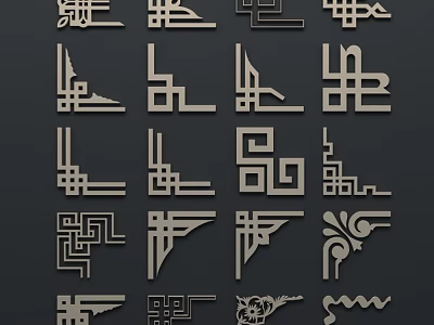Decorative Carvings Featuring Various Intricate Traditional And Geometric Designs For Decoration 3d model
