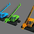 Heavy Duty Tracked Utility Vehicles with Boom Arm in Blue Green Orange