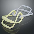 Yellow And White Silicone Intertwined Rings Home Daily Living Supplies