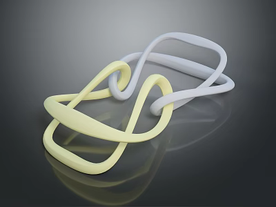 Yellow And White Silicone Intertwined Rings Home Daily Living Supplies 3d model