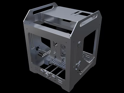 Durable Industrial Equipment Metal Frame Structure With Mechanical Components And Holes 3d model