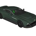 Dark Green Sports Car With Sleek Aerodynamic Body And Black Wheels